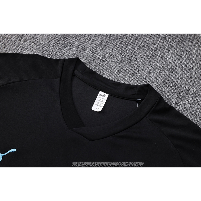 Chandal del Manchester City 22-23 Manga Corta Negro - Pantalon Corto